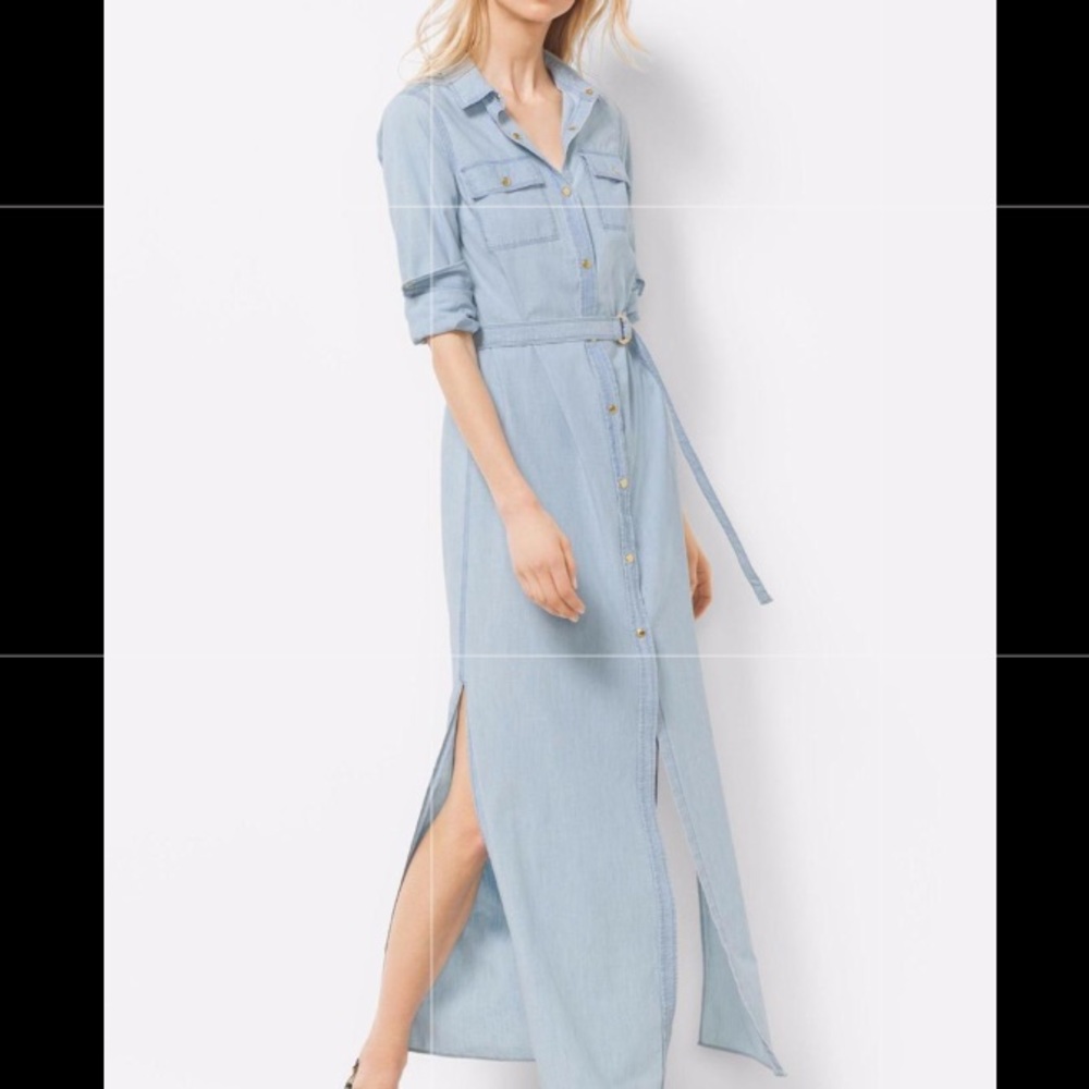 Michael Kors chambray denim maxi dress